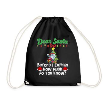Cher Père Noël avant que j’explique combien savez-vous - Sac de sport léger - noir - Devant