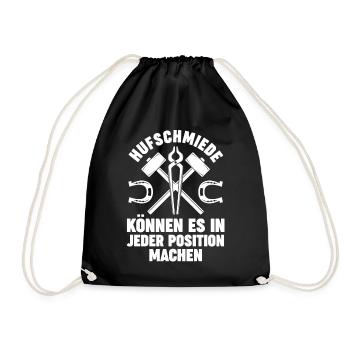 Hufbeschlagschmied Pferdeschmied Hufschmied - Turnbeutel - Schwarz - Vorne
