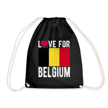 Belgium Flag - Drawstring Bag - black - Front