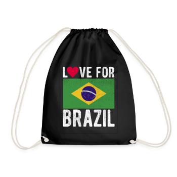 Brazil Flag - Drawstring Bag - black - Front