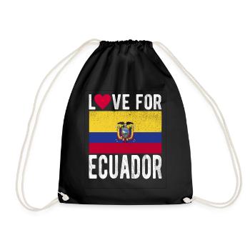 Ecuador Flag - Drawstring Bag - black - Front
