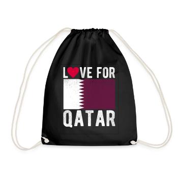 Qatar Flag - Drawstring Bag - black - Front