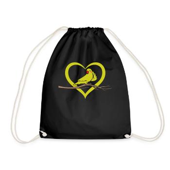 Cockatiel Bird Lover - Cute Parrot Bird - Drawstring Bag - black - Front