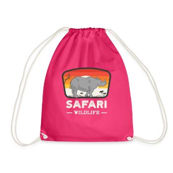 Safari Wilderness Rhinoceros Retro Rhino Animal Love - Sac de sport léger - fuchsia - Devant