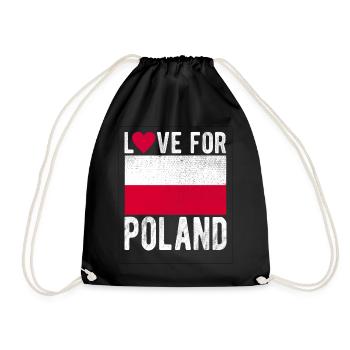Poland Flag - Drawstring Bag - black - Front