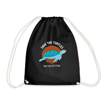 Sauver l’écologie des tortues marines - Sac de sport léger - noir - Devant