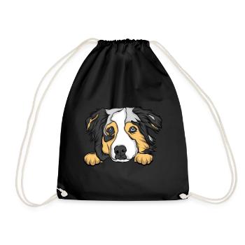 Hund - Turnbeutel - Schwarz - Vorne