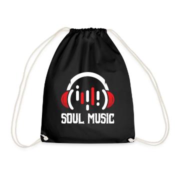 Soul Music Headphones Music Lover Afro Soul Musi - Drawstring Bag - black - Front
