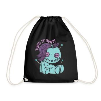 Ça fait mal? Poupée vaudou zombie Sorcellerie d’Halloween - Sac de sport léger - noir - Devant