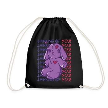 Voodoo Thinks of You Voodoo Halloween Zaub - Drawstring Bag - black - Front