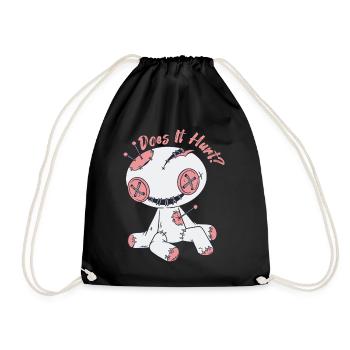 Creepy Voodoo Doll Does it hurt? Hall of Witchcraft - Drawstring Bag - black - Front