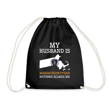 Nothing Scares Me Massachusettsan Husband - Drawstring Bag - black - Front