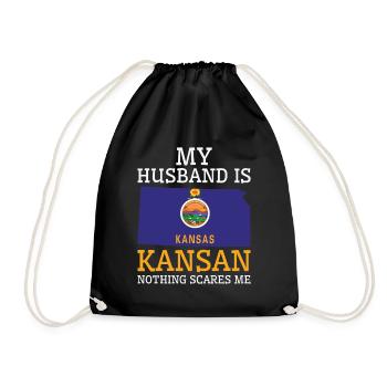 Nothing Scares Me Kansan Husband Kansas - Drawstring Bag - black - Front