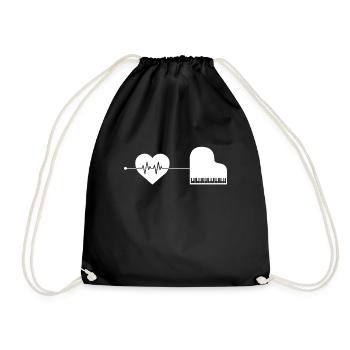 Piano Piano Heartbeat - Drawstring Bag - black - Front