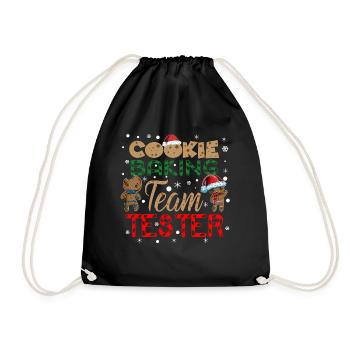 Team Cookies Tester funny Christmas outfit - Drawstring Bag - black - Front
