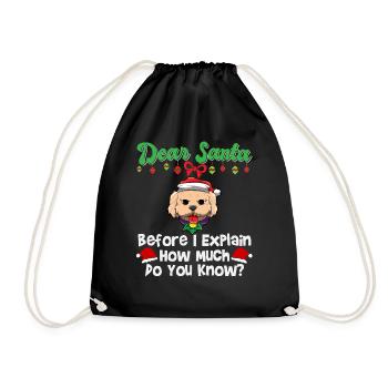 Cher Père Noël avant que j’explique combien savez-vous - Sac de sport léger - noir - Devant