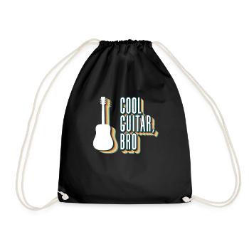Coole Gitarre, Bro - Akustikgitarre - Turnbeutel - Schwarz - Vorne