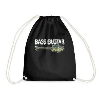 Bassgitarre - Bassgitarre Gitarrist Bass Spieler - Turnbeutel - Schwarz - Vorne