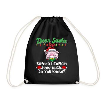 Cher Père Noël avant que j’explique combien savez-vous - Sac de sport léger - noir - Devant