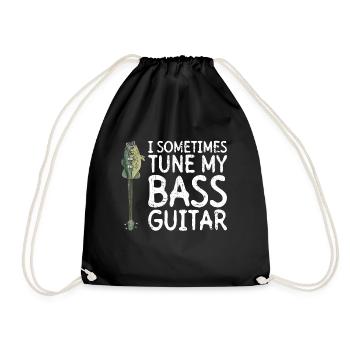 I sometimes tune my bass guitar guitarist - Drawstring Bag - black - Front