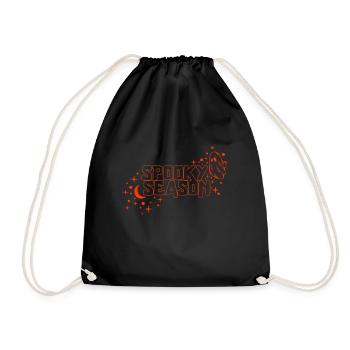 Halloween Shirt, Spooky Season Ghost Costume Gift - Drawstring Bag - black - Front