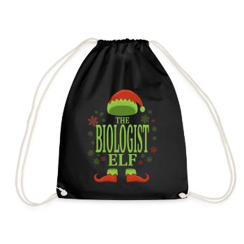 Biologist Christmas Elf - Drawstring Bag - black - Front