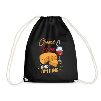 Fromage et vin et je suis un amoureux de l’amour - Sac de sport léger - noir - Devant