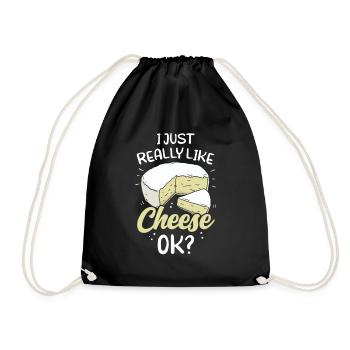I like cheese just very lover sweet love - Drawstring Bag - black - Front