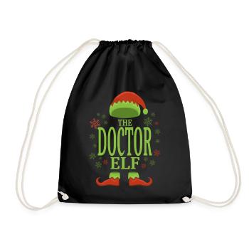 Doktor Weihnachtself - Turnbeutel - Schwarz - Vorne