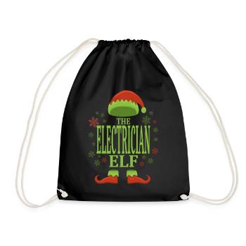Électricien lutin de Noël - Sac de sport léger - noir - Devant