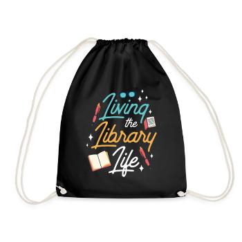 La vie à la bibliothèque Livres bibliothécaires - Sac de sport léger - noir - Devant