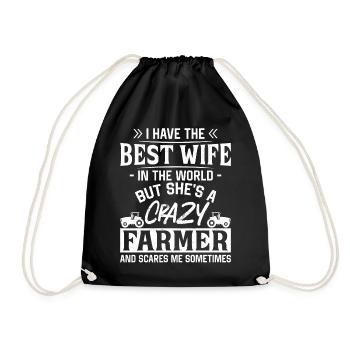 Farming Farmer Wife Vintage - Turnbeutel - Schwarz - Vorne