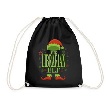 Bibliothécaire lutin de Noël - Sac de sport léger - noir - Devant