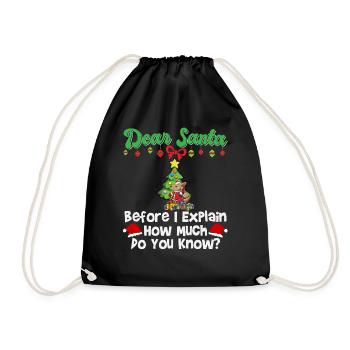 Cher Père Noël avant que j’explique combien savez-vous - Sac de sport léger - noir - Devant