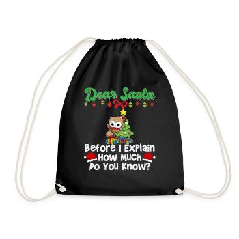 Cher Père Noël avant que j’explique combien savez-vous - Sac de sport léger - noir - Devant