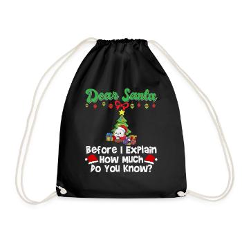 Cher Père Noël avant que j’explique combien savez-vous - Sac de sport léger - noir - Devant