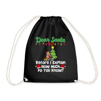 Cher Père Noël avant que j’explique combien savez-vous - Sac de sport léger - noir - Devant