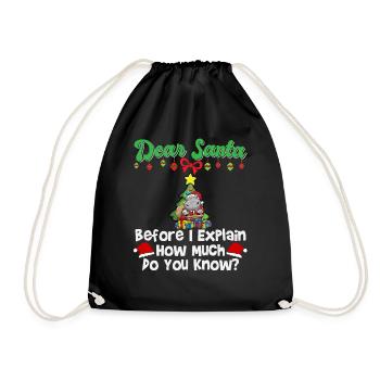 Cher Père Noël avant que j’explique combien savez-vous - Sac de sport léger - noir - Devant