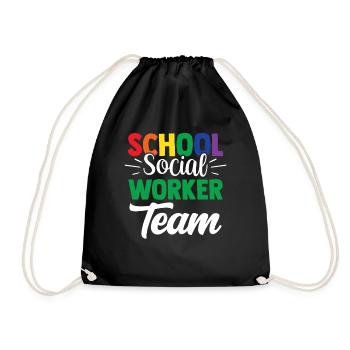 Schulsozialarbeiter Team Schulsozialarbeit Schule - Turnbeutel - Schwarz - Vorne