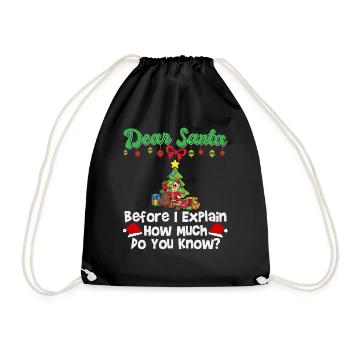 Cher Père Noël avant que j’explique combien savez-vous - Sac de sport léger - noir - Devant