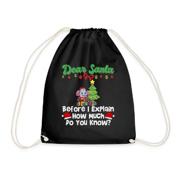 Cher Père Noël avant que j’explique combien savez-vous - Sac de sport léger - noir - Devant