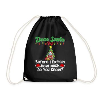Cher Père Noël avant que j’explique combien savez-vous - Sac de sport léger - noir - Devant