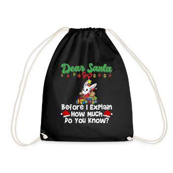 Cher Père Noël avant que j’explique combien savez-vous - Sac de sport léger - noir - Devant