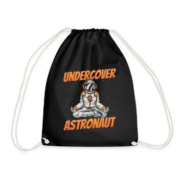 Undercover Astronaut Rocket Astronomy Space - Drawstring Bag - black - Front