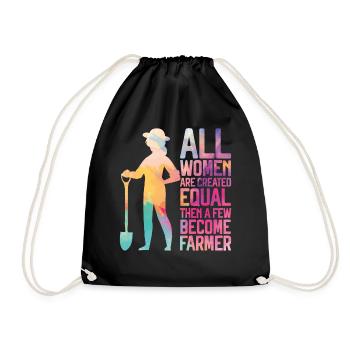 Farming Farmer Girl Female - Turnbeutel - Schwarz - Vorne