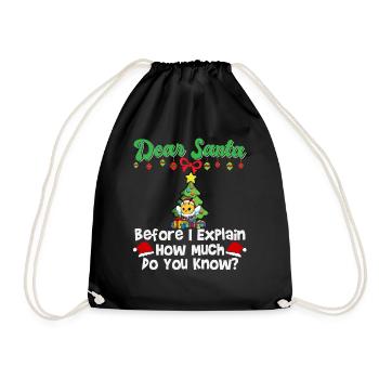 Cher Père Noël avant que j’explique combien savez-vous - Sac de sport léger - noir - Devant