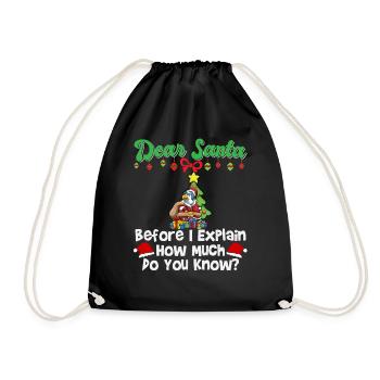 Cher Père Noël avant que j’explique combien savez-vous - Sac de sport léger - noir - Devant