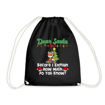Cher Père Noël avant que j’explique combien savez-vous - Sac de sport léger - noir - Devant