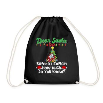Cher Père Noël avant que j’explique combien savez-vous - Sac de sport léger - noir - Devant