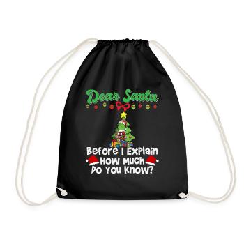 Cher Père Noël avant que j’explique combien savez-vous - Sac de sport léger - noir - Devant